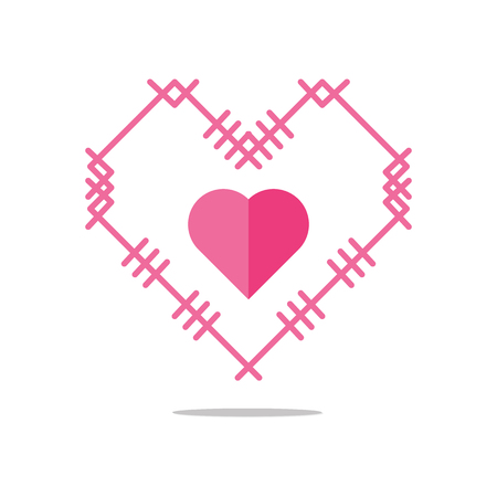 Heart Icon Vector - Perfect Love symbol. Valentine's Day sign in flat line design for graphic and web desigのイラスト素材