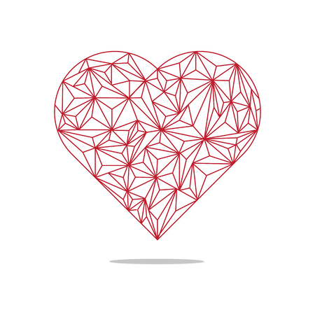 Heart Icon Vector - Perfect Love symbol. Valentine's Day sign in flat line design for graphic and web desigのイラスト素材