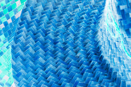 Blue Straw Hat Circular Texturesの写真素材