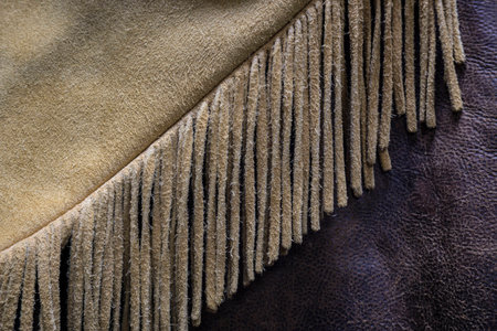 Western Leather Cowboy Coat Fringe Detail