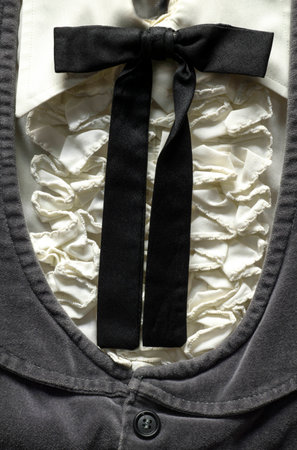 Old Fashioned Men's Vest with a Black String Tieの写真素材