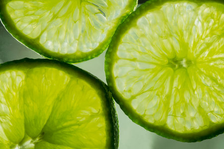 Juicy Lime Slicesの写真素材
