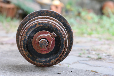 Closed up iron plate,the fitness plateの写真素材