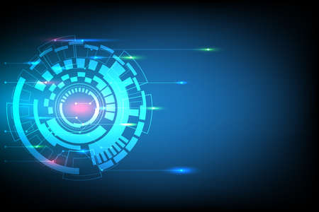 Abstract circle technology background with blank space.Network in world globalize connected by line and dot. Cyberspace in digital age show web of structure in communication.のイラスト素材