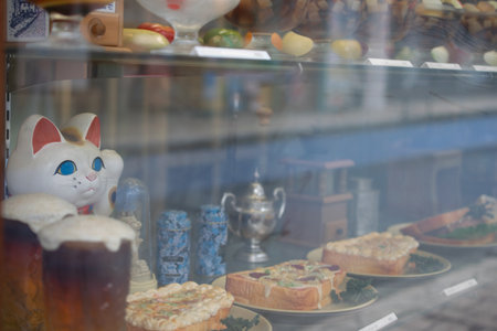 Traditional greek desserts in a shop window in Athens, Greece.