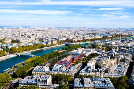Aerial view of Paris architecture from the Eiffel tower の写真素材