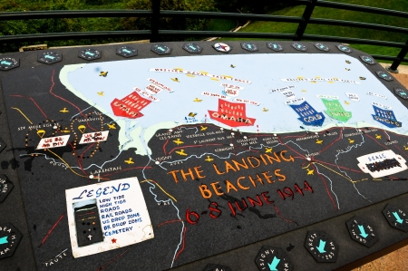 Map of the D-day invasion at the Omaha beach in Normandy, Franceのeditorial素材