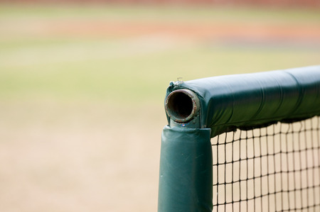 Close up of baseball dugout netの写真素材