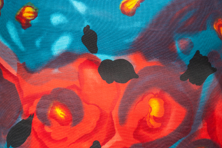 Closeup to Art Printed on Fabric Backgroundの写真素材
