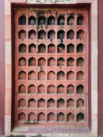 Pattern of Rectangle Shaped Wall in Indian Style Backgroundの写真素材