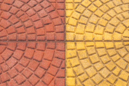 Closeup to Red and Yellow Pattern Concrete Floor Background