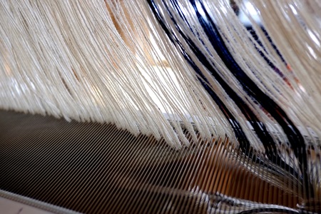 Weaving work. Hand-woven.