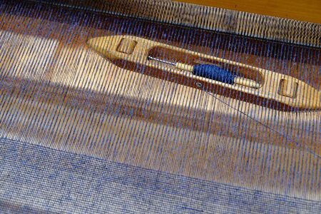 Weaving work. Hand-woven.の写真素材