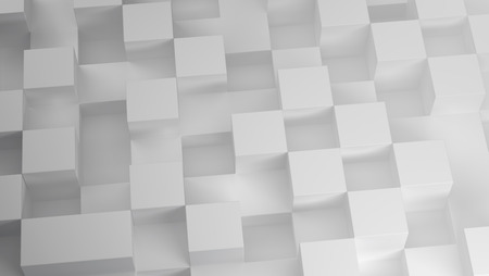 3D Cubes pattern on white backgroundの写真素材