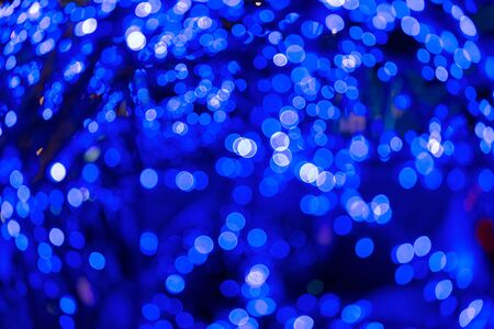 Blue Bokeh on Blue Backgroundの写真素材