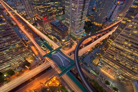 Sathorn Intersection, BTS Chong nonsi, Downtown Bangkok, Thailand	