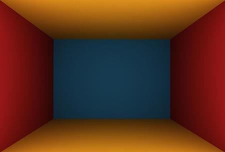 3D Rendering Orange Empty Roomの写真素材