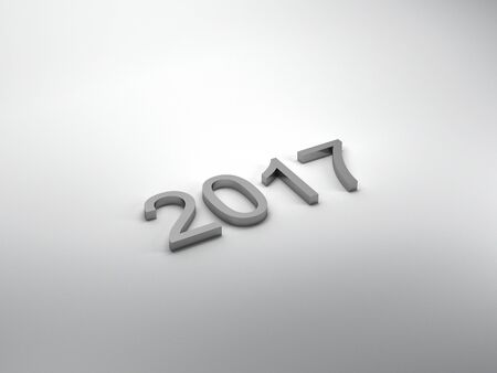 3D Rendering of 2017 Text isolatedの写真素材