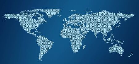 Network and Connection Technology Concept of World map isolated on white background. infographics,...