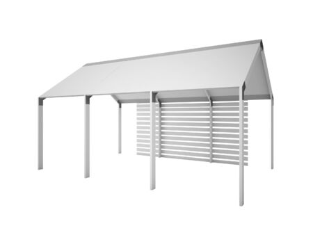 Gazebo, Canopy house isolated on white, 3d rendering illustrationの写真素材