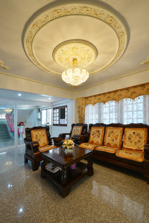 Elegant oriental classic vintage Chinese living room, interior designの写真素材