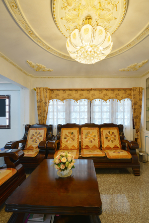 Elegant oriental classic vintage Chinese living room, interior designの写真素材