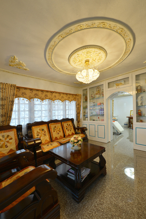 Elegant oriental classic vintage Chinese living room, interior designの写真素材