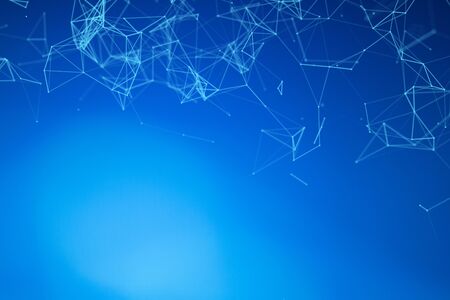 Blue lines background for technology concept, abstract illustrationの写真素材