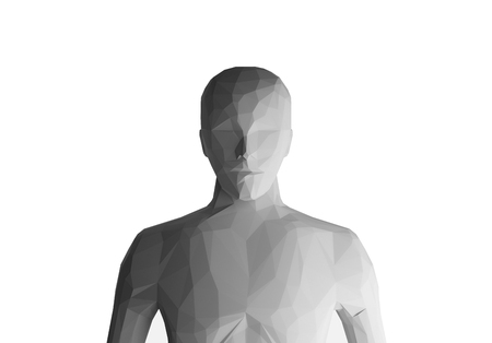 Human model on white background, artificial intelligence, 3d illustrationの写真素材