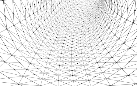 Curve lines. Architecture facade design isolated on white background, 3d illustration.