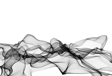 Digital data and blue network connection lines for technology concept on white background, 3d abstract illustrationの写真素材