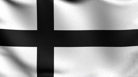 State of the Teutonic Order flag blowing in the wind. 3D rendering illustration of waving signの写真素材