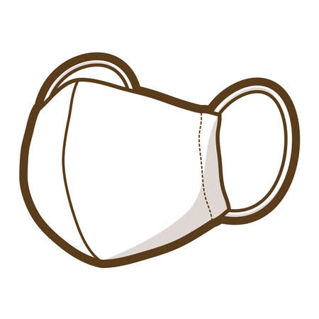 Cloth mask. Indigo. Infection prevention. Vector illustration.のイラスト素材