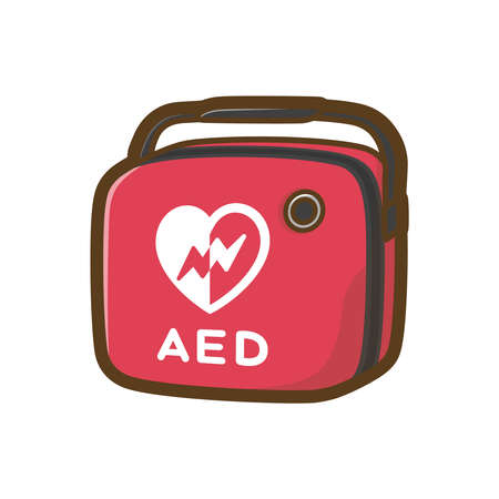 AED body. Automated external defibrillator. Vector illustration.のイラスト素材