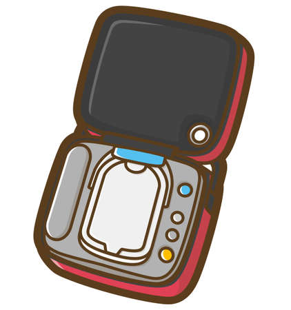 AED contents. Automated external defibrillator. Vector illustration.のイラスト素材