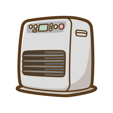 Kerosene fan heater. Home appliances. Vector illustration.のイラスト素材