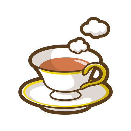 Tea. teacup and saucer. Vector illustration.のイラスト素材