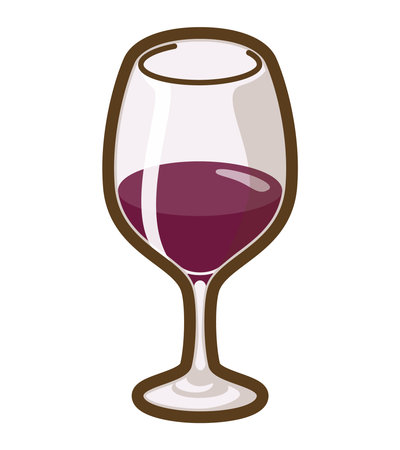 Red wine. Bordeaux glass. Vector illustration.のイラスト素材