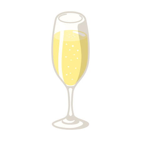 Sparkling Wine. Flute glass. Vector illustration.のイラスト素材