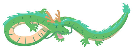 Fictitious creature dragon. Vector illustration.のイラスト素材