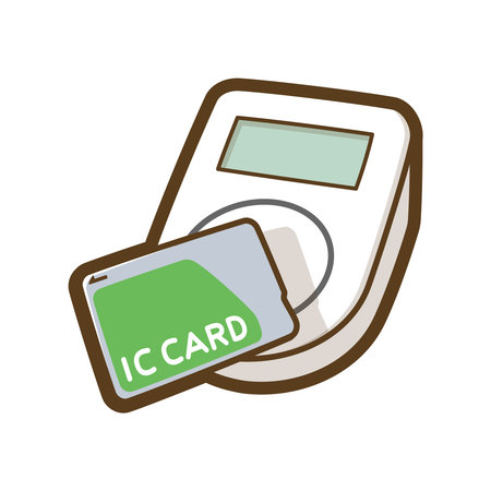 Touch payment. Cashless payment. Traffic IC card.  Vector illustration.のイラスト素材