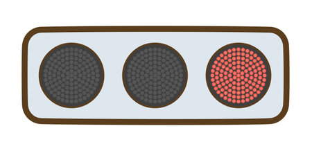 Red flat traffic light. Vector illustration.
