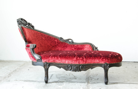 luxury red sofa in vintage room