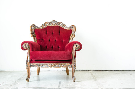 Cassical vintage armchair on white backgroundの写真素材
