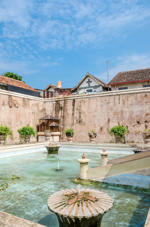 Ancient pool at taman sari water castle  Yogyakarta, Java, Indonesia. のeditorial素材