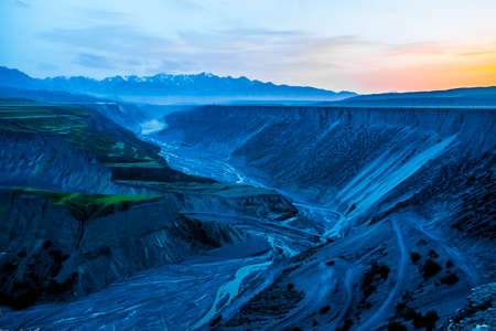 The snow capped mountainsの写真素材