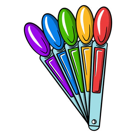 Palette with varnishes. Palette for choosing a color for manicure or pedicure. Necessary for the master. Vector illustrations in cartoon style for design and decoration.のイラスト素材