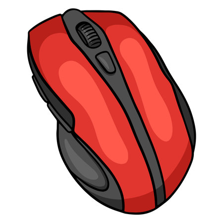 Computer mouse. Required to control your computer. Cartoon style. Illustration for design and decoration.のイラスト素材