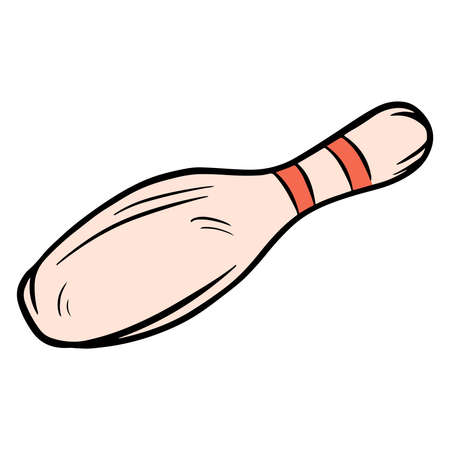 Point size. One pin for the game. Required for bowling. Bowling Club. Cartoon style. Illustration for design and decoration.のイラスト素材