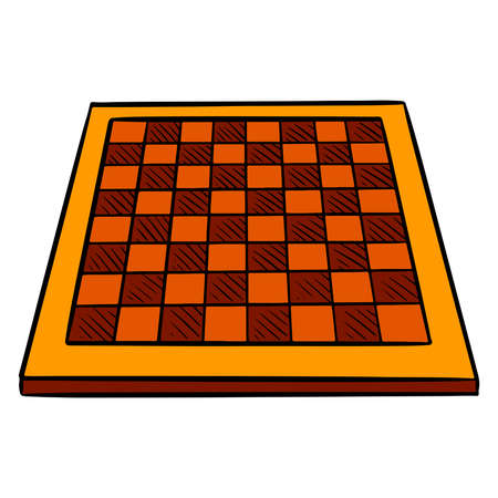 Chess board. The game. Chess tournament. Logic game. Cartoon style. Vector illustration for design and decoration.のイラスト素材